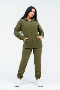 Костюм двойка женский 964 флис пенье антипилинг (р-ры: 44-58) хаки