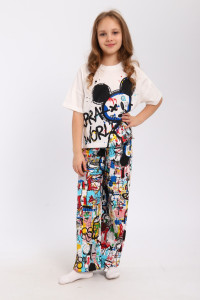 Пижама детская "Гранд" кулирка (р-ры: 140-170) белый