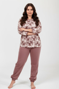 Костюм двойка женский ФК-28 "Мадина" футер 2-х нитка с начесом (р-ры: 50-60) кофе