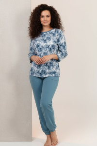 Костюм двойка женский ФК-28 "Мадина" футер 2-х нитка с начесом (р-ры: 50-60) индиго