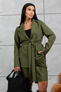 Костюм двойка женский 2092/2 лён (р-ры: 46-56) хаки