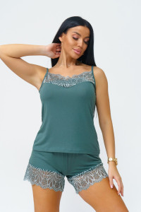 Пижама женская "Алисия" вискоза (последний размер) малахит 46,58