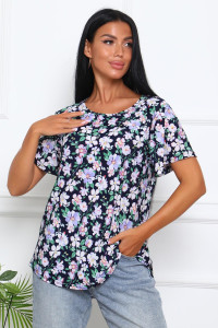 Туника женская "Романтика" масло с лайкрой (последний размер) фиолет 56,60