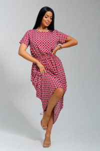 Платье женское "Ассоль" штапель (последний размер) красные кольца 46,48,50,52,56