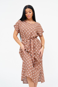 Платье женское "Одиссея" штапель (последний размер) кофе 56