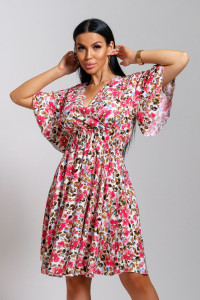 Платье женское "Ирис" штапель (последний размер) цветы 50