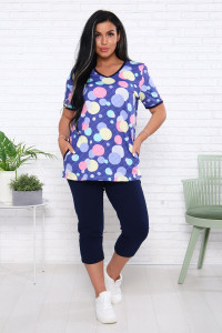 Костюм двойка женский "Риана" кулирка (последний размер) шарики 46