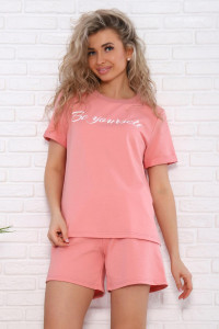 Костюм двойка женский "Марсель" футер (последний размер) персик 50