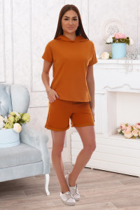 Костюм двойка женский "Аргентина" футер (последний размер) горчица 50