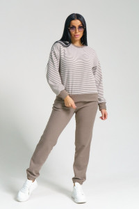 Костюм двойка женский "Морячка" поларфлис (последний размер) шоколад 46