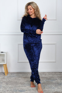 Костюм двойка женский "Гламур" велюр (последний размер) индиго 52