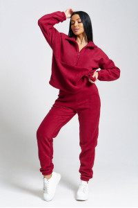 Костюм двойка женский "Профи" флис (последний размер) бордо 54