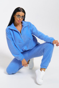 Костюм двойка женский "Профи" флис (последний размер) голубой 54