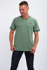 Футболка мужская №059 кулирка с лайкрой пенье (р-ры: M-6XL) оливковый