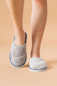 Тапки женские ЖВТ велсофт (р-ры: 36-43) квадрат серый