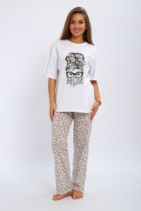 Костюм двойка женский №210.2 кулирка (р-ры: 42-56) бежевый