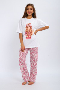 Костюм двойка женский №210.3 кулирка (р-ры: 42-56) розовый