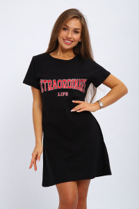 Туника женская №203 кулирка (р-ры: 44-56) черный