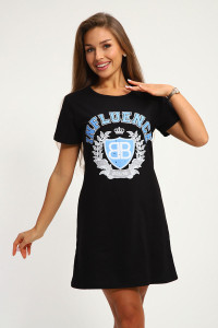 Туника женская №208 кулирка (р-ры: 44-58) черный