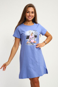 Туника женская №206 кулирка (р-ры: 44-58) голубой