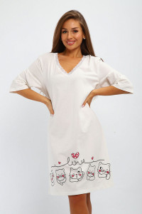 Сорочка женская №195 кулирка (р-ры: 50-60) экрю