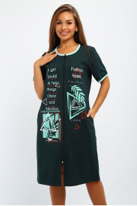 Халат женский №196.1 кулирка (р-ры: 46-56) хаки