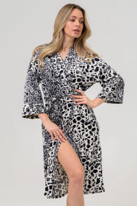 Халат женский "Сафари" 2422-В велюр (р-ры: 48-58) серый