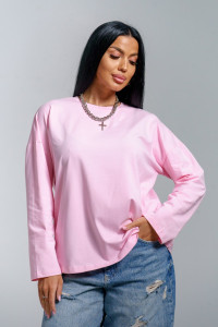 Лонгслив женский "Лика" кулирка (р-ры: 44-54) розовый