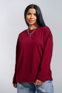 Лонгслив женский "Лика" кулирка (р-ры: 44-54) бордо