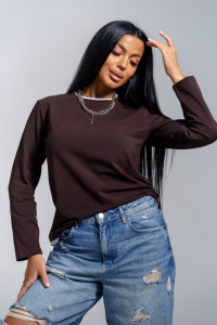 Лонгслив женский "Рига" кулирка (р-ры: 44-54) шоколад