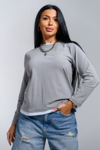 Лонгслив женский "Рига" кулирка (р-ры: 44-54) серый