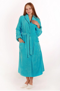 Халат женский велюровый "Женская элегия" (последний размер) бирюзовый 48