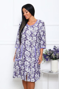 Халат женский 942-2 махра набивка пенье реактив (последний размер) сирень 54