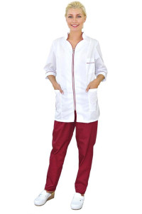 Костюм медицинский женский "Силуэт" тиси (последний размер) бордо 52-54,56-58