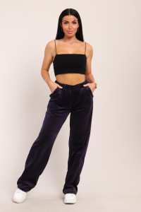 Брюки женские 01039 велюр (последний размер) фиолетовый 50