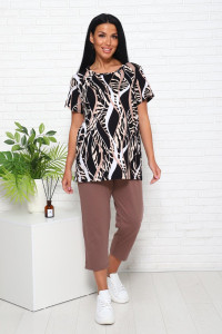 Костюм двойка женский 00983 кулирка (последний размер) бежевый 52,56,58,62