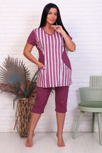 Костюм двойка женский 937-1 кулирка реактив (последний размер) бордо 50