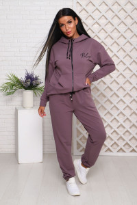 Костюм двойка женский 907-7 футер 2-х нитка с лайкрой (последний размер) кофе 48