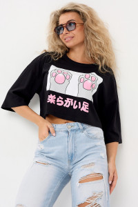 Топ женский №057350 Т1 кулирка (р-ры: 44-54) черный