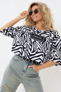 Топ женский №057350 Т1 кулирка (р-ры: 44-54) зебра