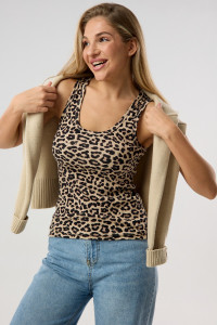 Майка женская №057037 лапша (р-ры: 40-56) бежевый