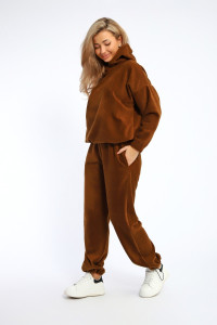 Костюм двойка женский №064 флис (р-ры: 44-54) коричневый