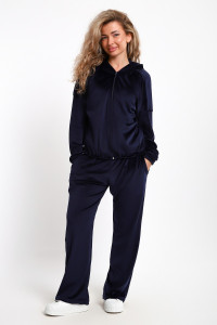 Костюм двойка женский №061 велюр (р-ры: 44-58) темно-синий