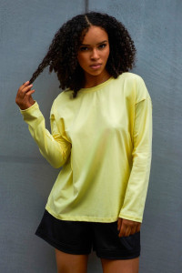 Лонгслив женский №057098 "Лонг" кулирка пенье компакт (р-ры: 44-66) желтый