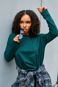 Лонгслив женский №057098 "Лонг" кулирка пенье компакт (р-ры: 44-66) темно-зеленый