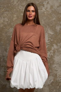 Лонгслив женский №056977 "Флам" кулирка флам (р-ры: 44-66) коричневый