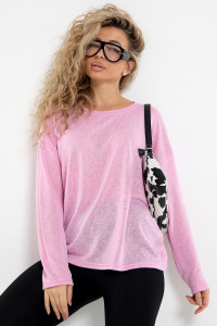Лонгслив женский №056977 "Флам" кулирка флам (р-ры: 44-66) розовый