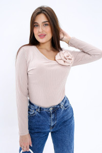 Лонгслив женский "Роза" вискоза (р-ры: 42-44) молочный