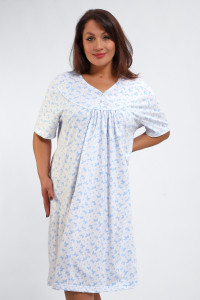 Сорочка женская №88126 кулирка (р-ры: 56-68) бабочки на белом