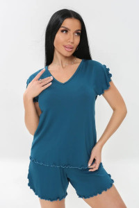 Пижама женская №375708 вискоза (р-ры: 54-70) изумрудный